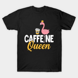 Womens Funny Caffeine Queen design I Magical Cafeteria Flamingo T-Shirt